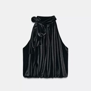 Zara velvet halter top